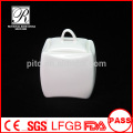 P&T porcelain factory wholesale tea pots, square shape pots, white color coffee pots